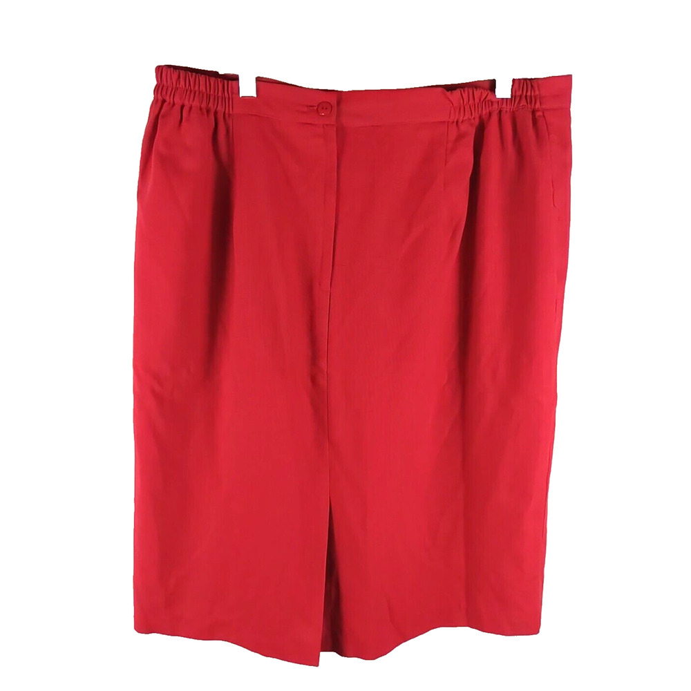 Midi Length Skirt Women's Size 22W Red Business Casual - Picture 2 of 4